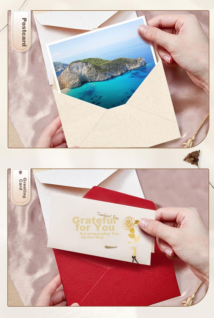 Kingdee Teacher's Day Gift Linen Envelope Letter Paper White Red Yellow Greeting Card Birthday Creative Card Gift Romantic Love Letter Confession Anniversary 7