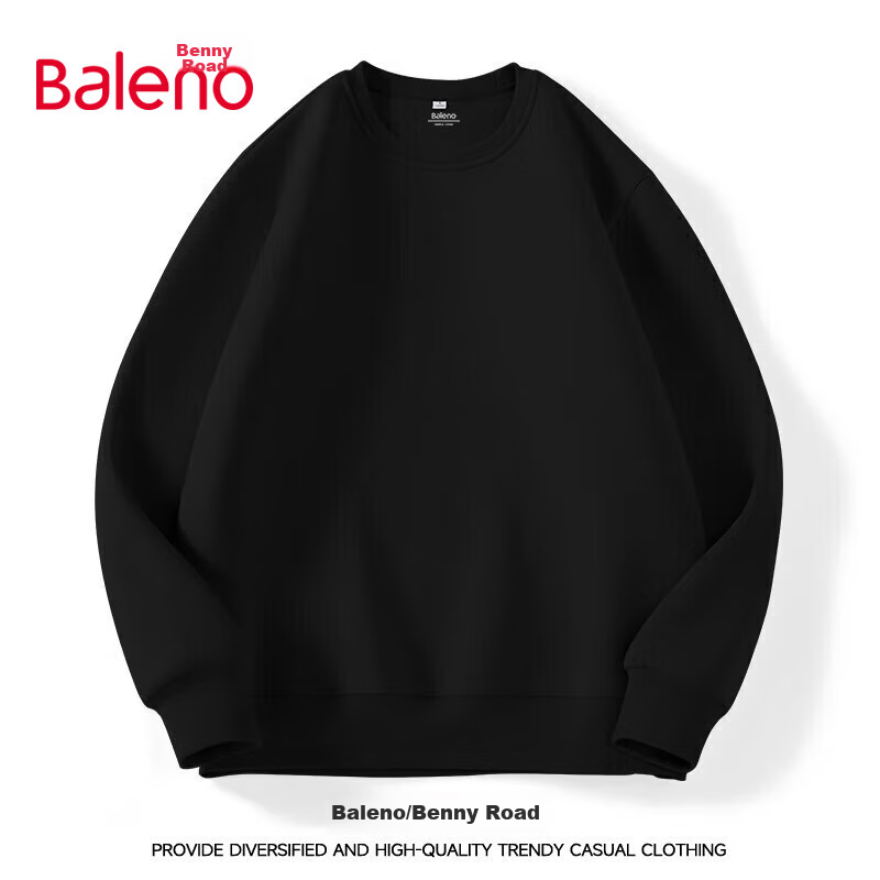 Baleno Loose Round Neck Sweatshirt for Men, Spring And Autumn Trendy Oversized Plus Size Top, Casual Versatile Solid Color Jacket for Me 25