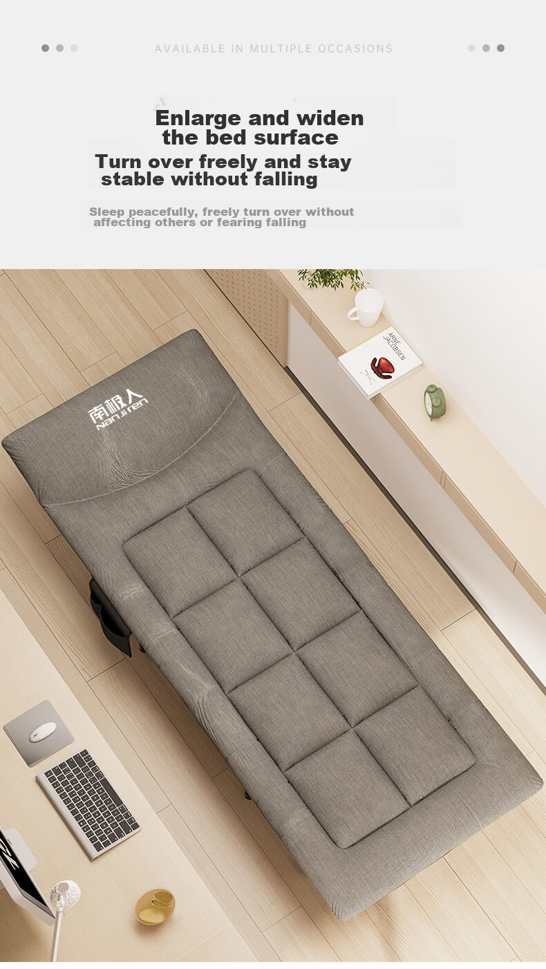 Nanjiren Folding Bed, Single Office Nap Bed, Military Cot with Integrated Mattress, Ten-Foot Bed 7