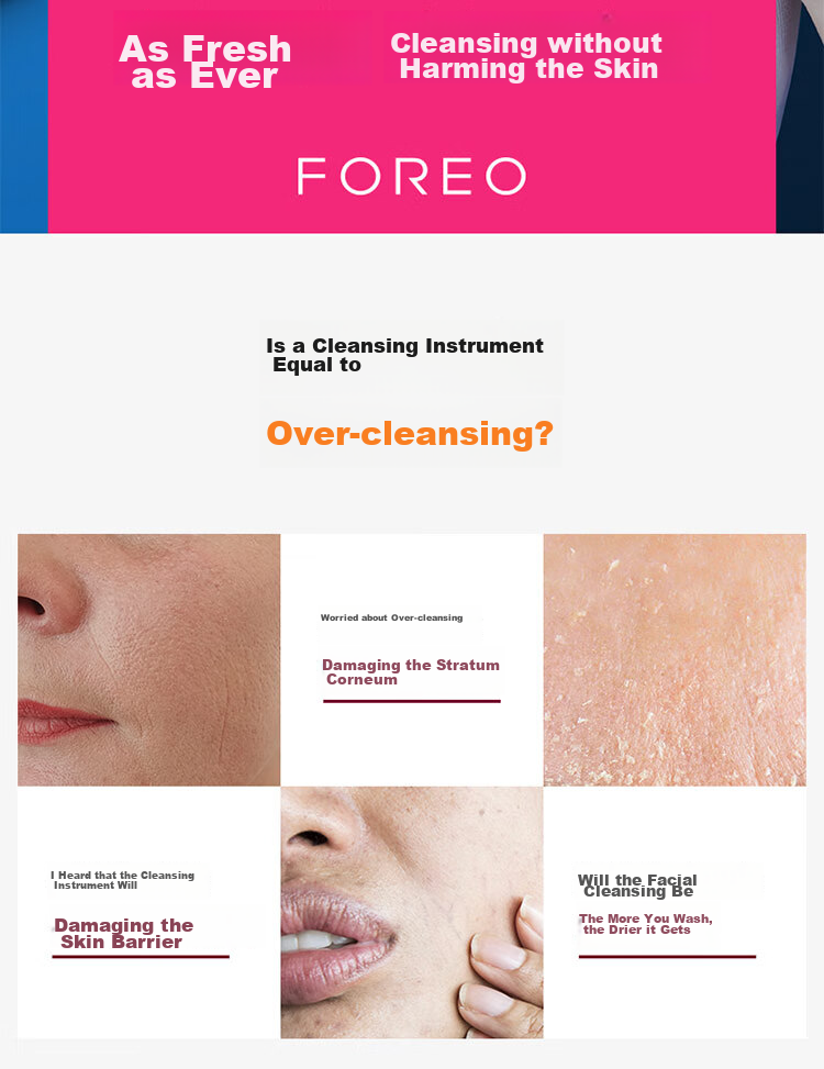 FOREO Luna Facial Cleansing Device, LUNA Mini3 Purifying Cleansing Device, Balances Oil, Face Washing Instrument, Pore Cleaner, Cherry Red Rechargeable Model 2