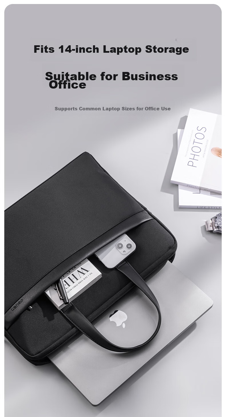 Deli [Super Popular] Briefcase, Business Casual Handbag for Men And Women, Professional Document Bag/Polyester Tote Bag/Document Case/Laptop Bag, Black 6