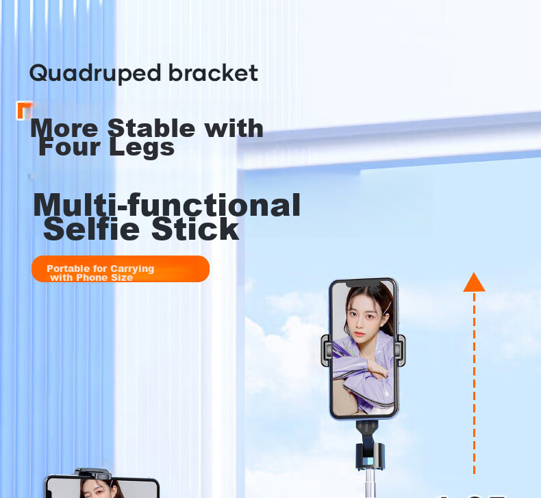 Bkayp Mini Selfie Stick Handheld Bluetooth Photography Gadget Portable Bluetooth Remote Control Desktop Handheld Vlog TikTok Outdoor Suitable for Android And Apple [No Light] 1