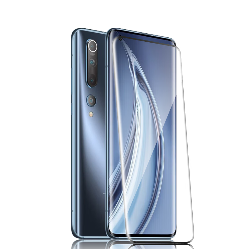Baozou [2-Pack - Replacement Guaranteed] Tempered Glass Screen Protector for Xiaomi 10/10s, Full Coverage Curved High Definition Anti-Scratch Anti-Fingerprint Protective Film