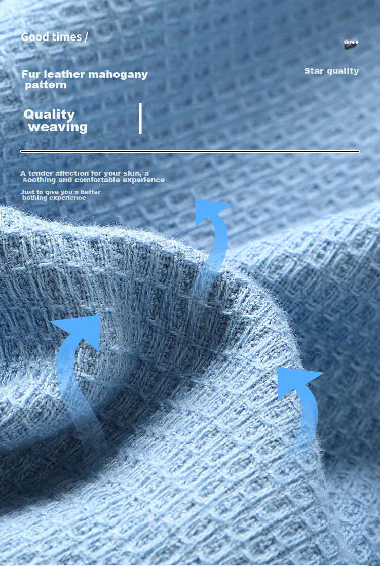 Zhuyibai Hotel Thick Bathrobe, Cotton Woven Soft Absorbent Home Bathrobe, Simple Quick-Drying Sweat Steaming Suit, Gray, M Size 6
