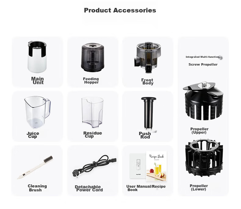HUROM Juicer without Mesh, Multifunctional Large-Aperture Home Low-Speed Juicing Machine with Fruit Pulp Separation, Imported from Korea, Ice Cream Maker for Home Use H70FT-BIC06TG 11