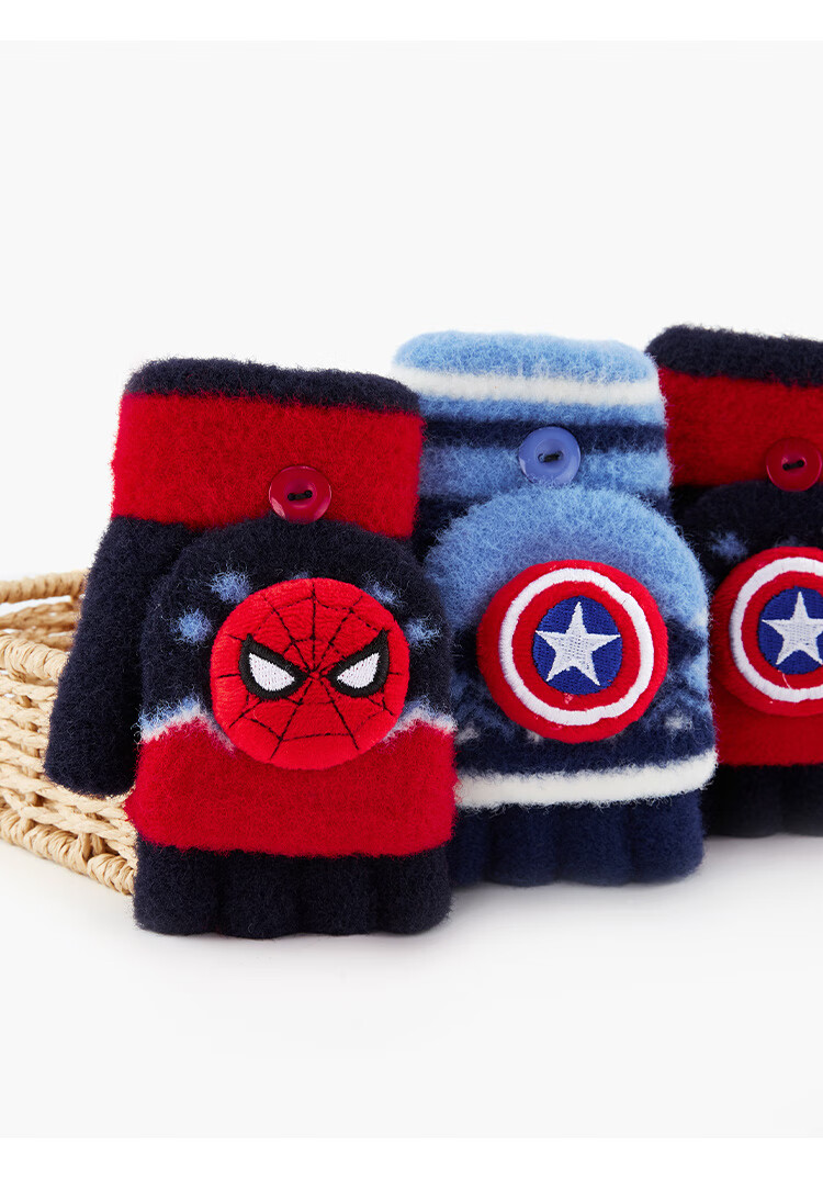 Disney Boys Spider-Man Winter Half-Finger Gloves, Baby Five-Finger Flip-Up Gloves HM70129, Spider-Ma 8