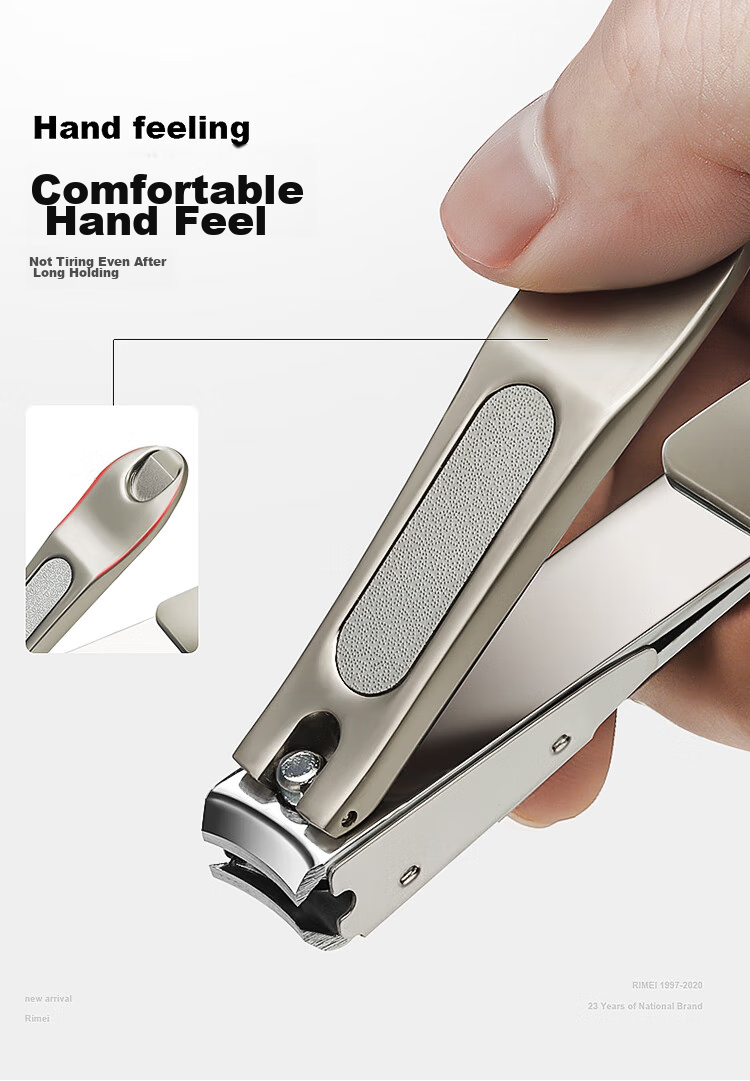 Jindarimei Carbon Steel Nail Clipper, Flat Mouth Anti-Splash Nail Scissors, Adult Large Size Single Pack Nail File 8