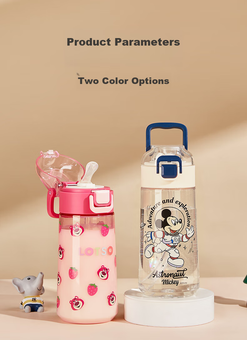 Cica Strawberry Bear Children's Water Bottle with Straw Cup for Boys And Girls, Tritan Material, Heat-Resistant, Suitable for Kindergarten And Elementary School Students' Use at School 12