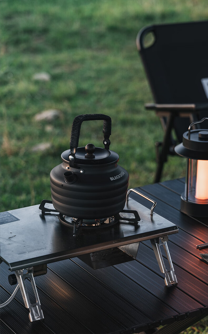 Black Dog Camping Kettle, All-Aluminum Tea Pot for Outdoor Cooking, Portable Stove for Boiling Water, Night Black 7