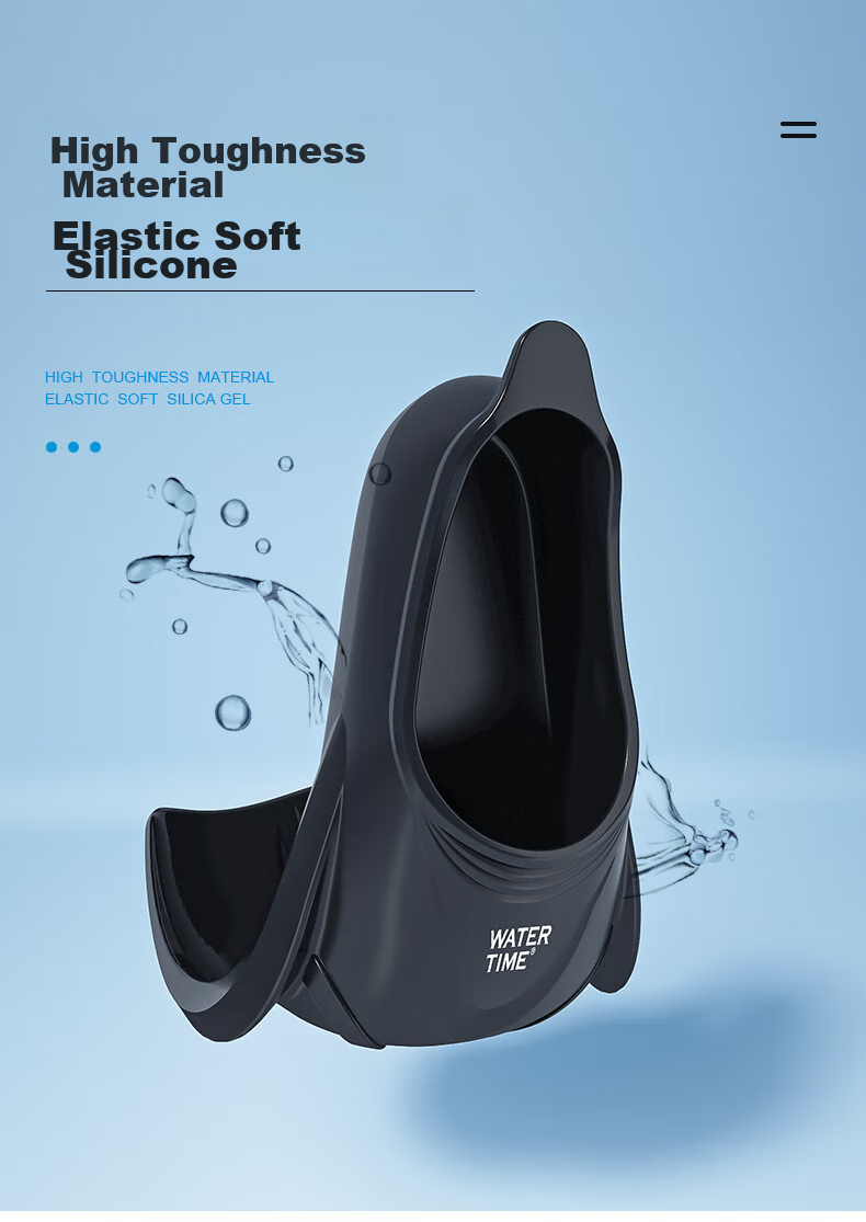 WATERTIME / Shuichuan Swimming Flippers Training Short Flippers Snorkeling Freestyle Adult Children Professional Swimming Equipment Black XS 7