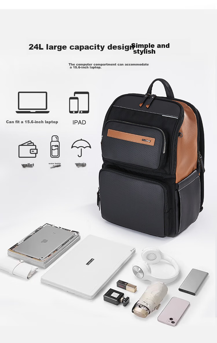 KALA·Y Airbag-Reducing Laptop Bag, Business Large Capacity 15.6-Inch Backpack, Unisex Shoulder Bag, 5213 Black 8