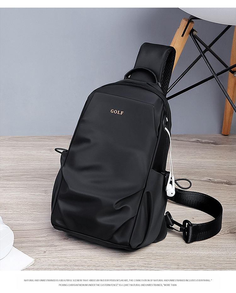 GOLF Chest Bag for Men, Contrasting Color Shoulder Crossbody Bag, Casual Phone And IPad Bag, Multi-Compartment Sports Small Backpack, Running Pack 38
