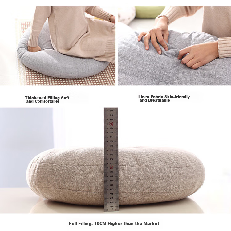 AVIVI Cushion, Seat Pad, Linen Meditation Mat, Office Chair Cushion, Student Chair Pad, 40*40*10 Cm, Antique Fragrance 8