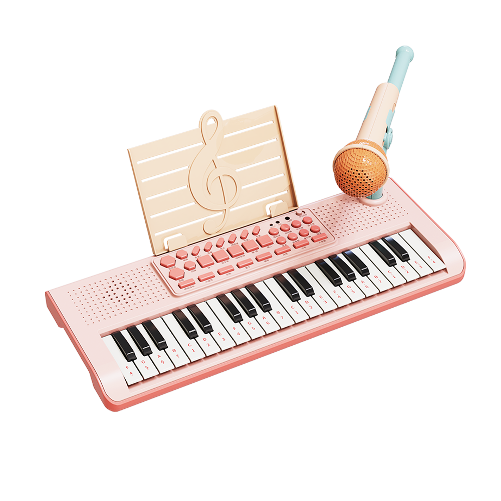 Dimoarch Children's Early Education Electronic Keyboard Toy, 37 Keys Playable Piano for Beginners with Microphone