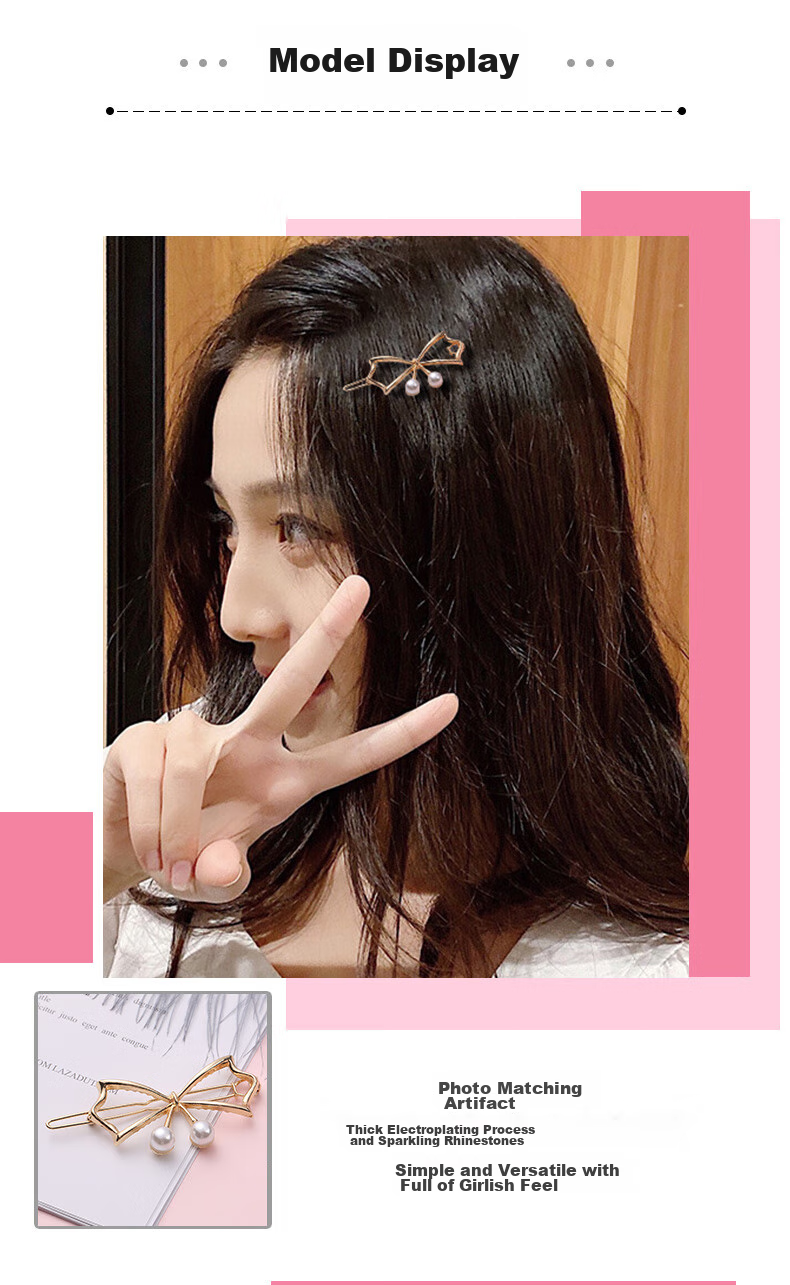 Dijing Sweet Side One-Word Hair Clip Hairpin for Women 2026 High-End Hair Accessory Birthday Children's Day Gift 4