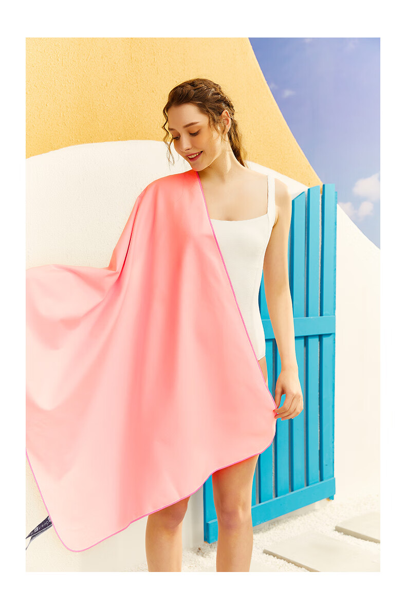 Keep Quick-Drying Absorbent Bath Towel for Women, Warm Sports Solid Color Towel, Portable Hot Spring Beach Towel, Cherry Blossom Pink 5