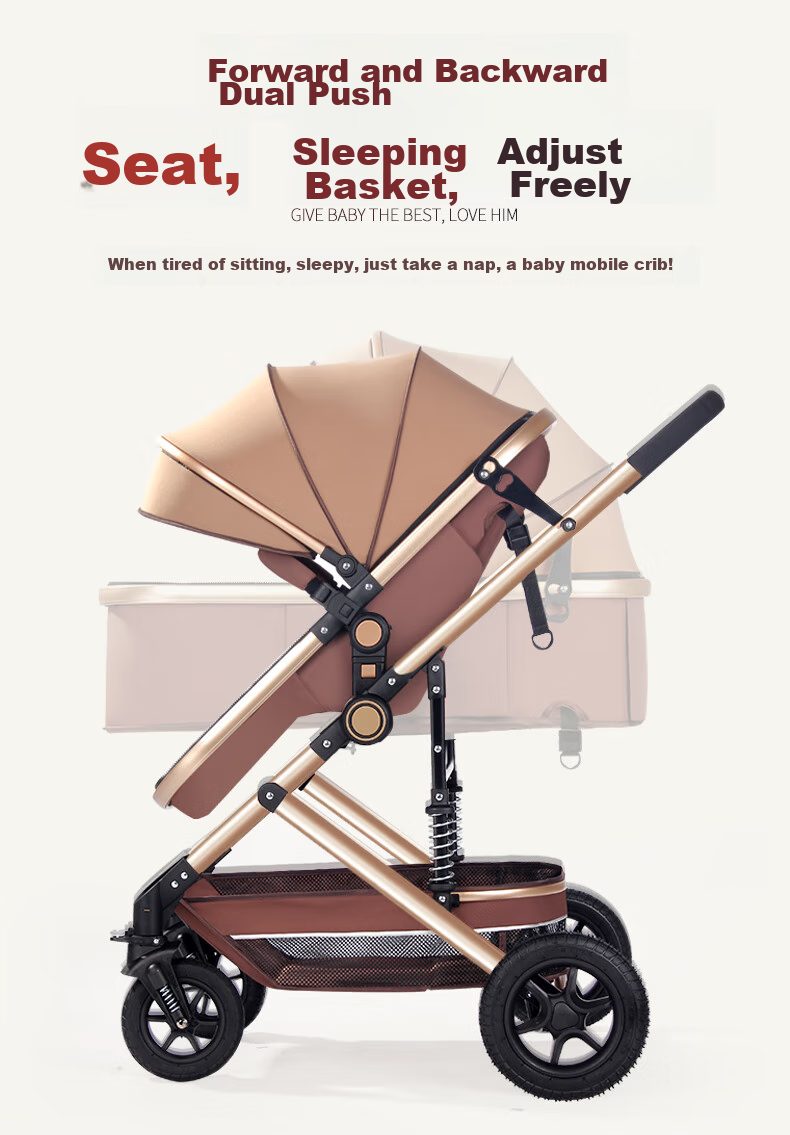 ANGI BABY Stroller: Reclining, Foldable, High-View, Reversible, Shock-Absorbing Baby Carriage 8