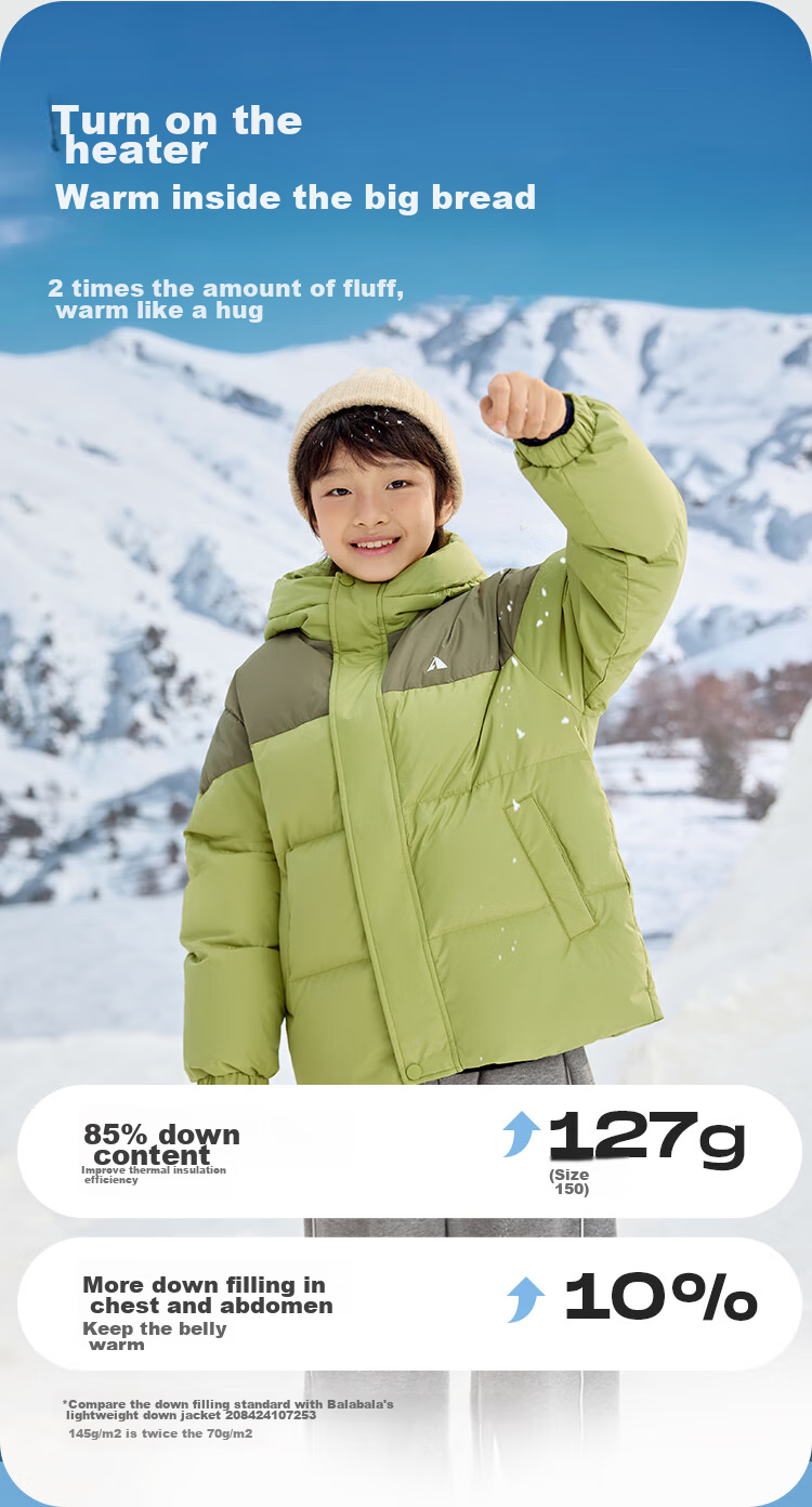 BALABALA Children's down Jacket, Boys And Girls Thickened Coat, Winter New Style Parent-Child Outfit, Baby Outdoor Wear 4