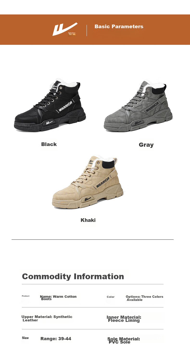 Huili Men's Martin Boots, 2025 Autumn And Winter New Style Men's Fleece-Lined Snow Boots, Warm Work-Style Cotton Shoes, Gray, Size 41 4