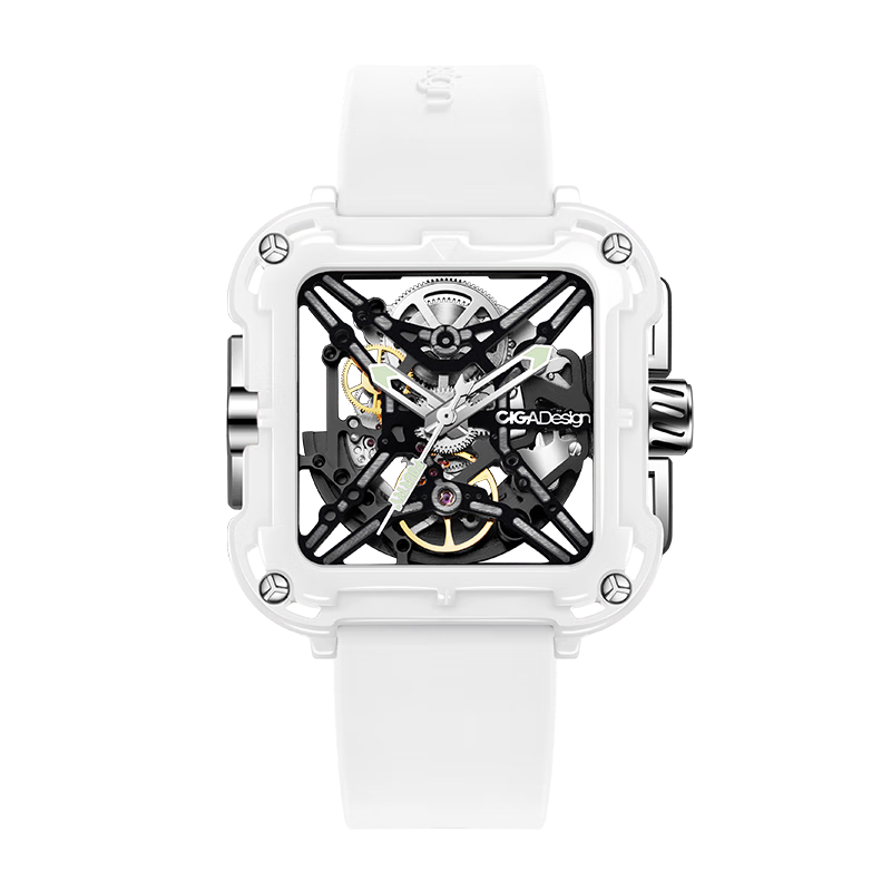 CIGA Design Ceramic Mechanical Watch, Jimei. Ink Mechanical Watch, Fully Skeletonized Fashionable Women's Watch