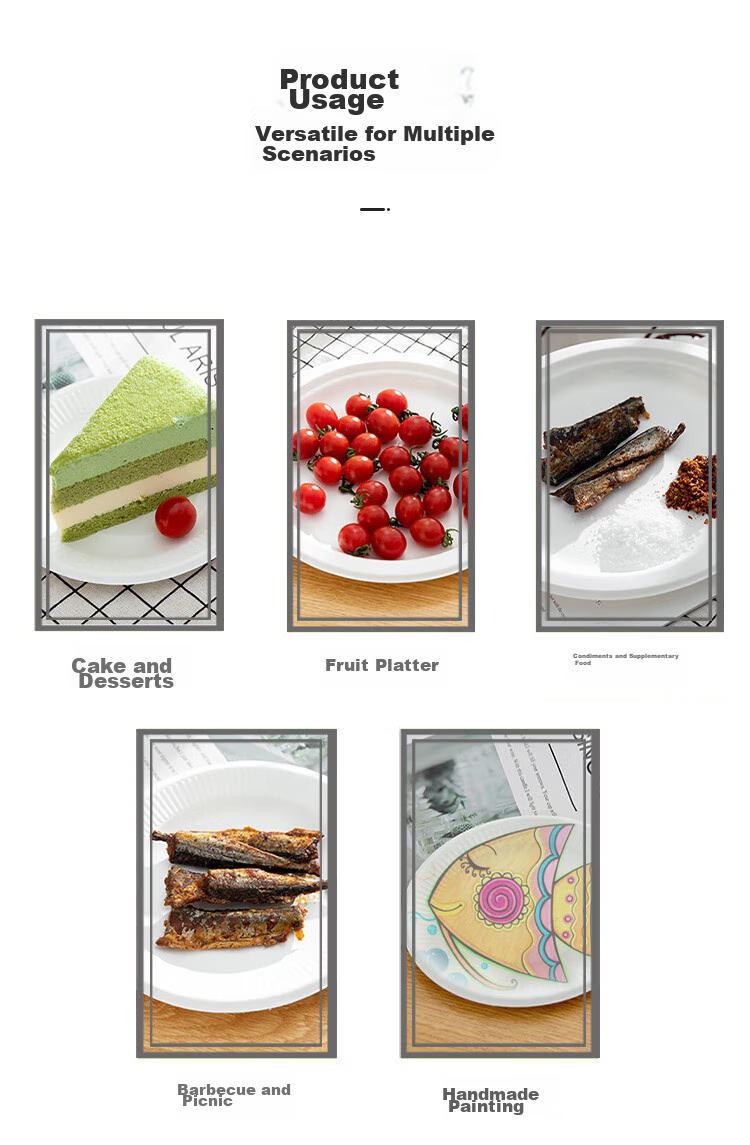 Xingfang Disposable Plates [6 Inches * 50 Pieces], Biodegradable Paper Plates, Cake Plates, Handmade Plates, Picnic Plates, Supplies 2