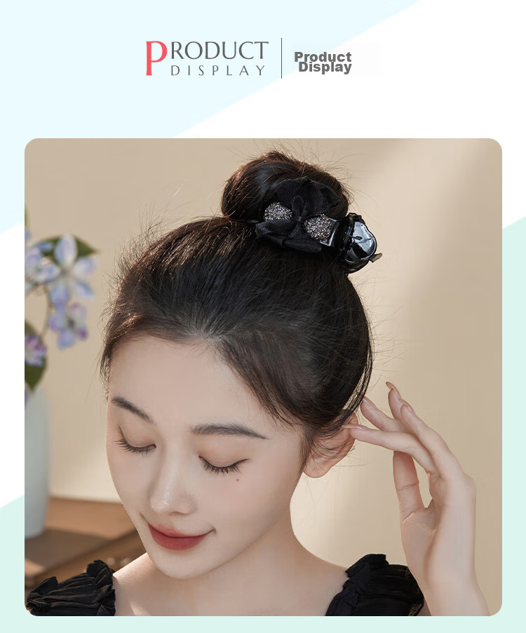 CHIMERA Large Internet-Famous Shark Clip Hair Accessory, Bow Claw Clip, Back of Head Hairpin, Hair Barrette for Women, Mid-Autumn Festival Gift 3