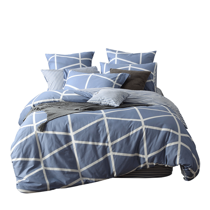 Dohia Home Textile Pure Cotton Bedding Set, 100% Cotton Duvet Cover Bed Sheet Bedding Set for 1.5m Bed, 203*229cm