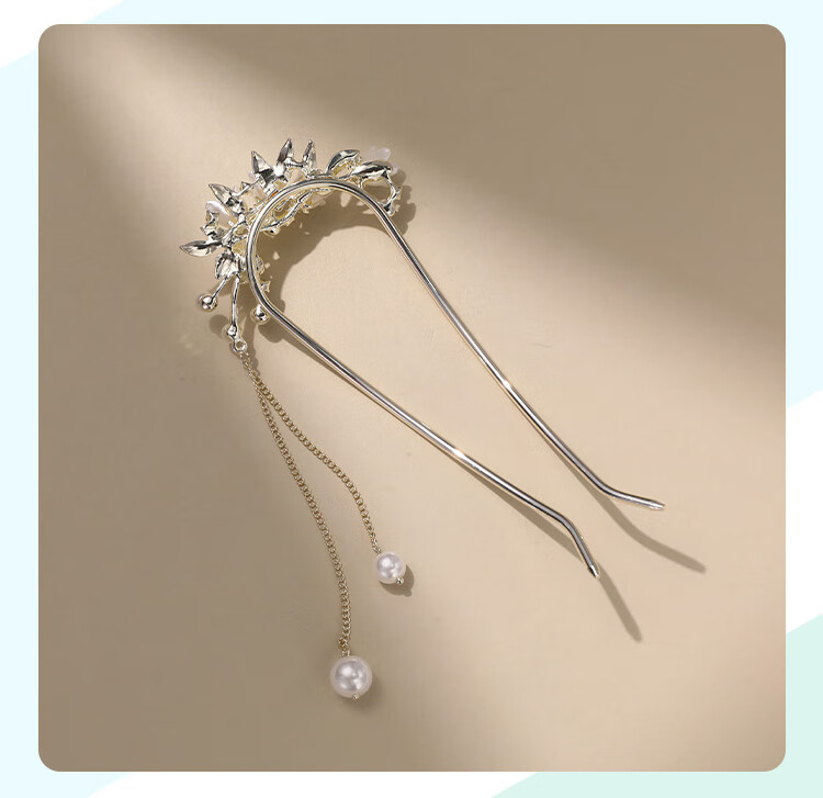 CHIMERA U-Shaped Hairpin New Chinese Style Lily of the Valley Hair Bun Pin Hair Accessory Qipao Hanfu Women's Birthday Gift 11
