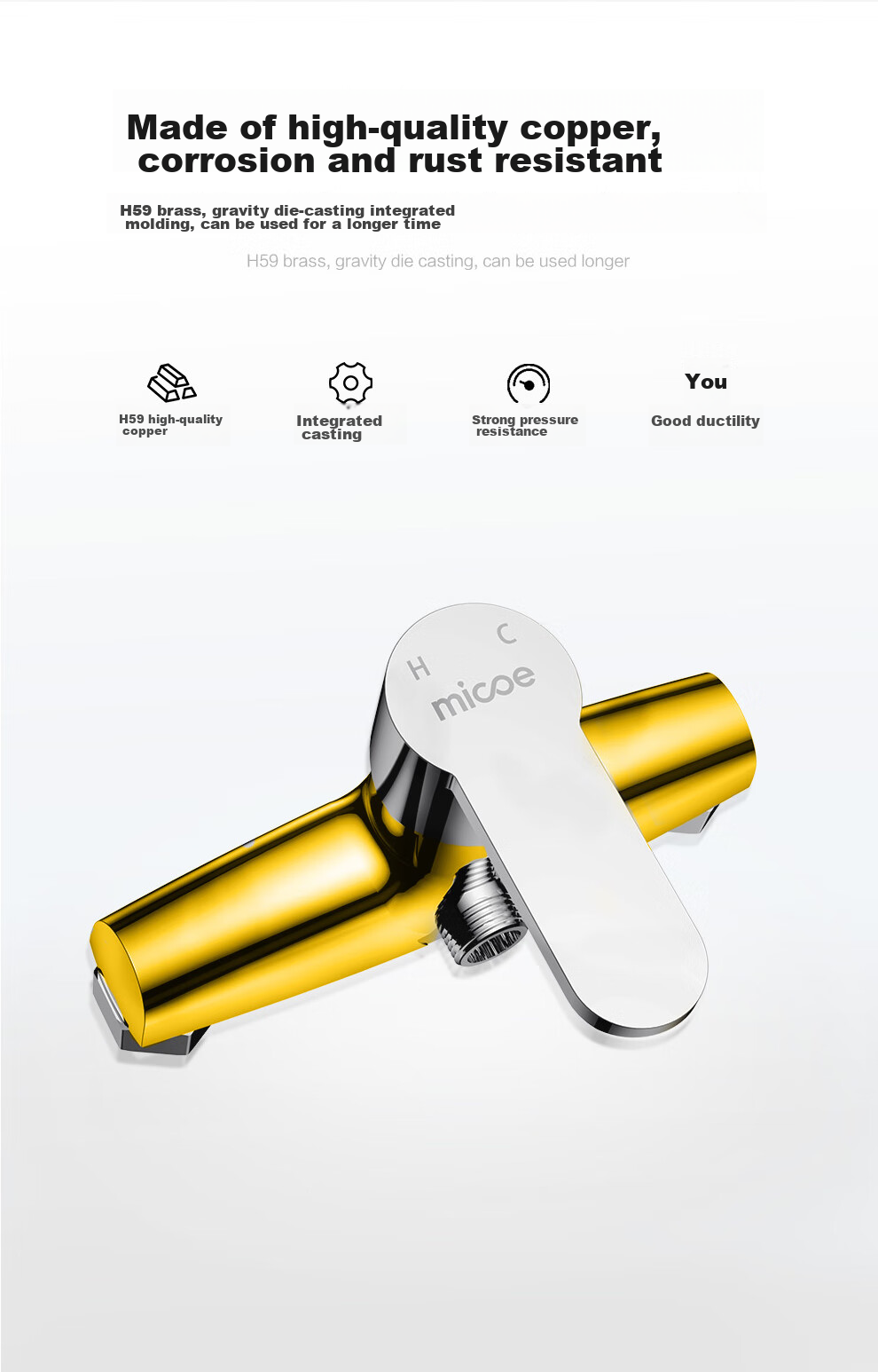 MICOE Bathroom Shower Head Set, High-Pressure Shower Head And Bathtub Shower Set M-A3023 6