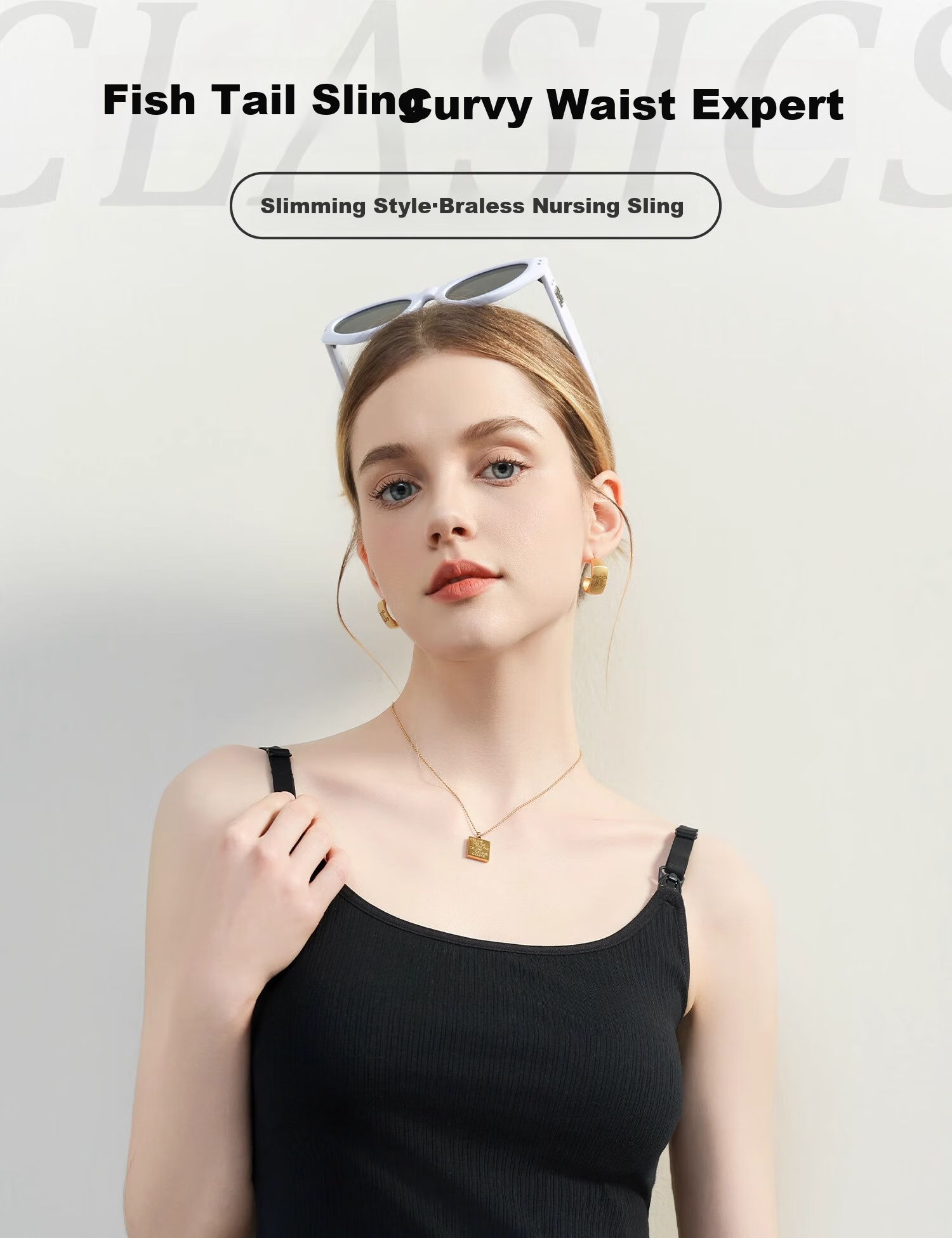 FENYE Fish Tail Nursing Camisole for Spring And Autumn Wear, Can Be Worn As Outerwear with Built-In Pads, No Bra Needed for Going Out Nursing Top, Black XL 1