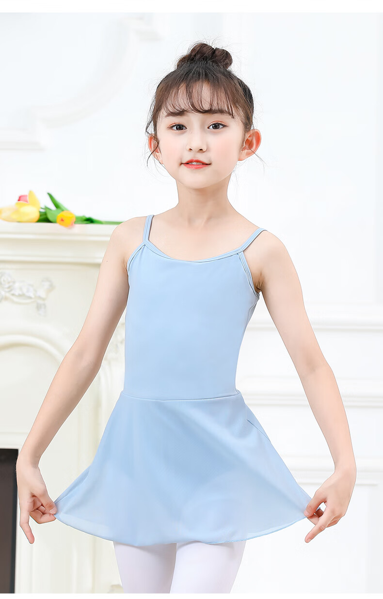 Zhiyouban Children's Ballet Dance Dress, Girls' Spaghetti Strap Dance Dress, Professional Art Exam Dance Performance Costume for Girls' Gymnastics Practice And Shows 15