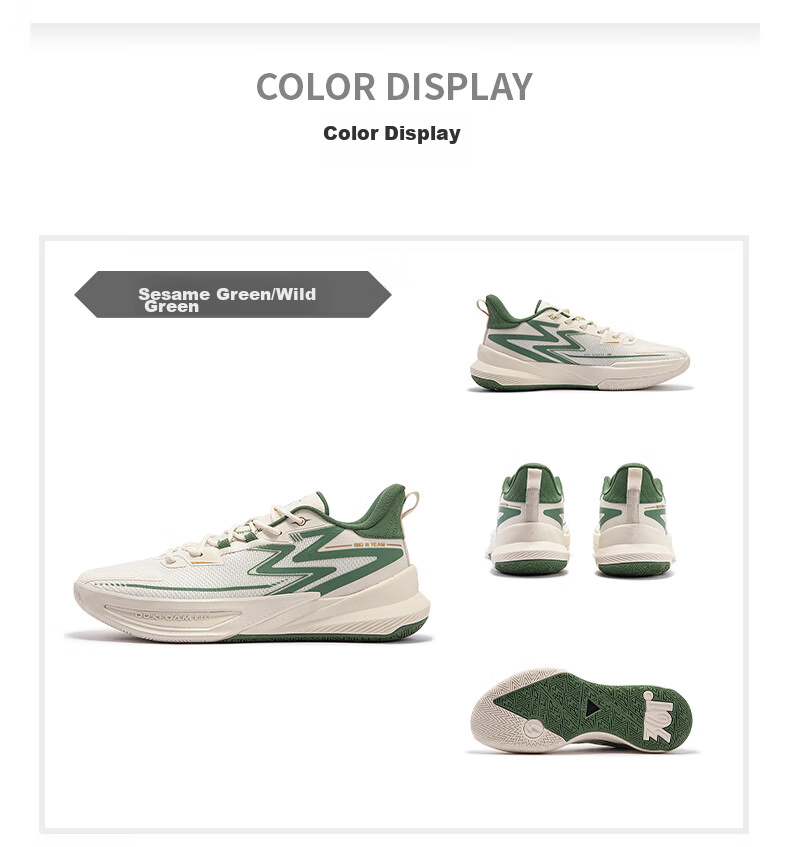 361° Men's Basketball Shoes, BIG3 Team 2.0 Spring Professional Training Breathable Sneakers for Men, 672431108-5 38