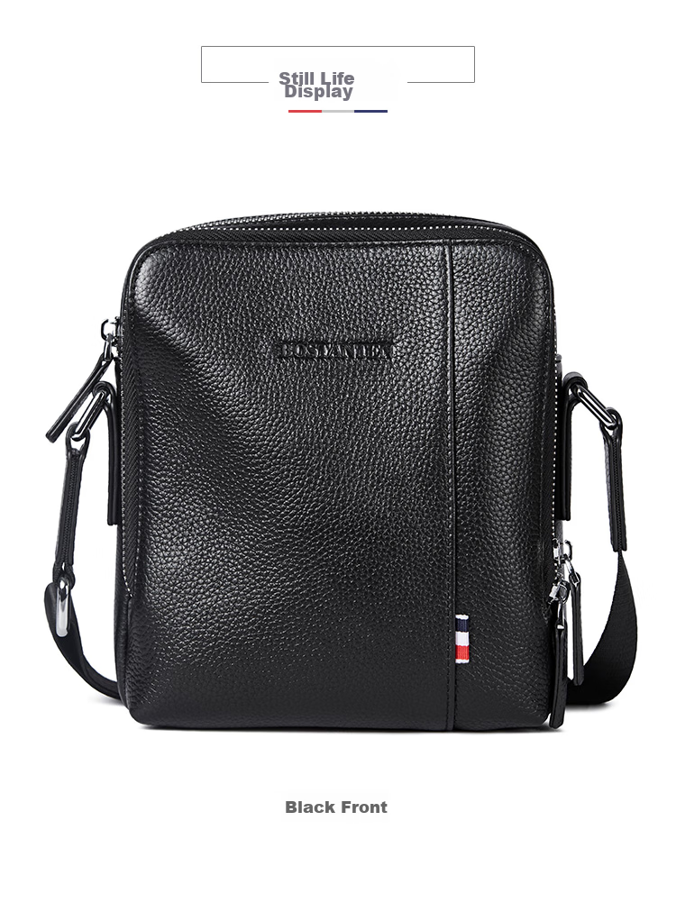 BOSTANTEN Shoulder Crossbody Bag for Men, Business Small Square Bag, Top-Grain Leather Vertical Trendy Mini Backpack Messenger Bag 15