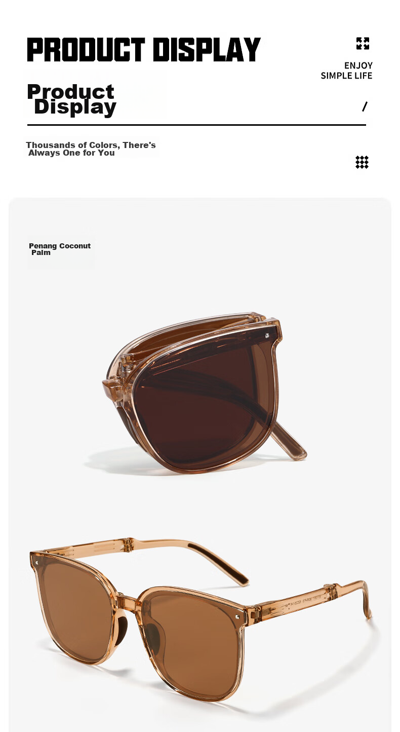 LESCA LUNETIER 2026 Ultra-Light Pocket Folding Sunglasses for Women, High-End UV Protection Polarized Glasses, Jazz Black 11