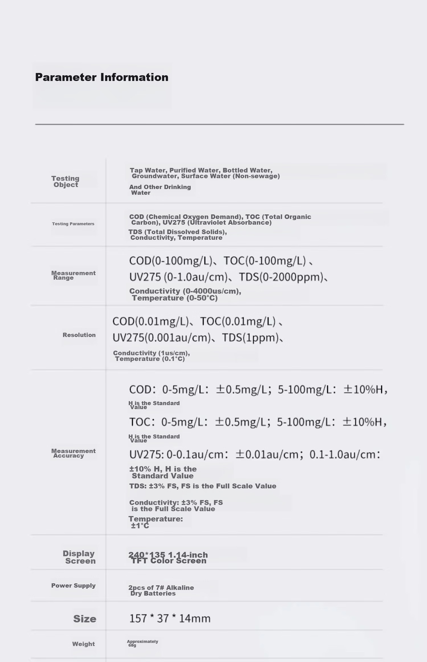 Linshang Multi-Function Water Quality Testing Pen LS310, Drinking Water Conductivity TDS Tester, COD Water Quality Tester, Water Testing Pe 15