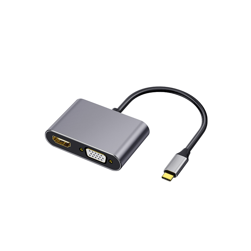 Isky USB-C to HDMI/VGA/USB3.0/PD Expansion Dock Converter for Apple MacBook, IPad, Huawei Phones to Connect TV Projector