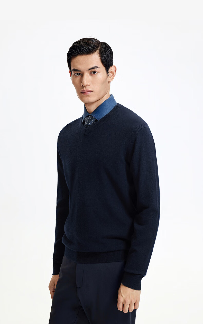 Goldlion Men's Simple Half-Zip Casual Knit Sweater with Cashmere/Wool, Fall/Winter 2025 7