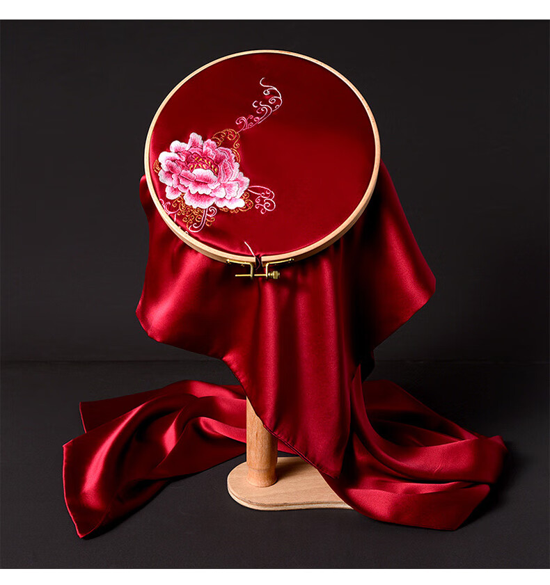 Hangsifu Silk Mulberry Silk Suzhou Embroidery Scarf, Flower Pattern Gift Box, Shawl, Outer Wear, Birthday Gift for Mom, High-End Mid-Autumn Festival Present 24