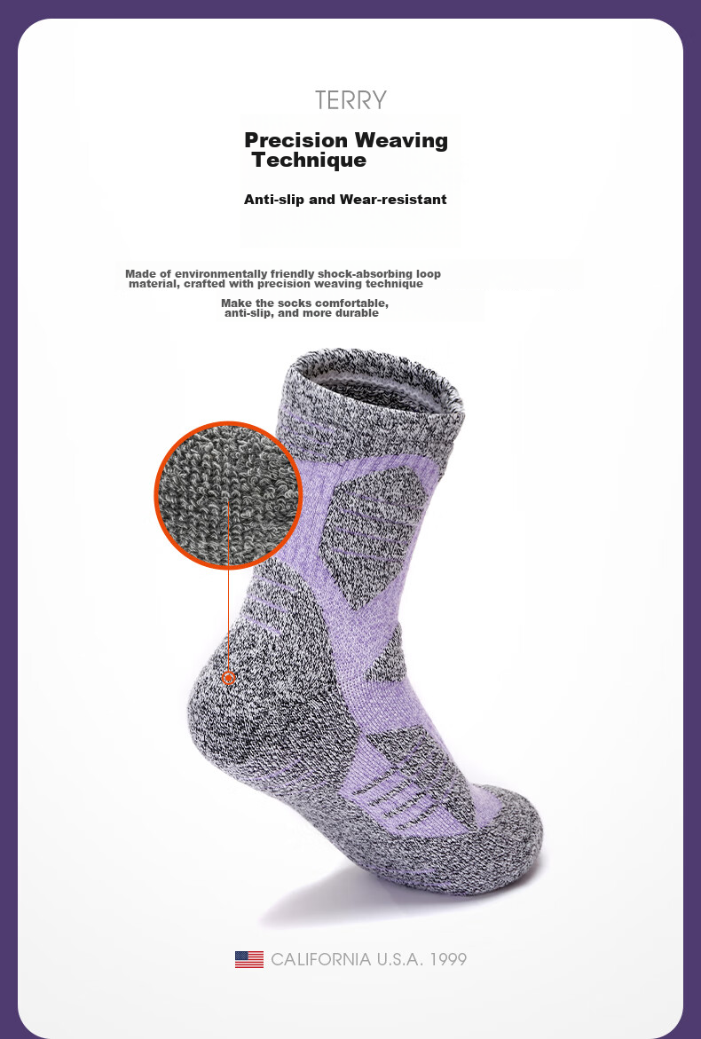 TFO Competition-Level Outdoor Socks, Durable Sports Socks, Breathable Hiking Socks, Mountaineering Socks 2202217, Women's Pink 5