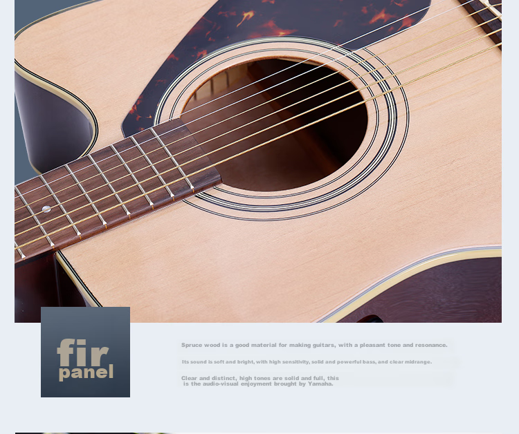 YAMAHA FX310AII Acoustic-Electric Guitar, Spruce Wood Beginner Entry-Level Folk Guitar, Rounded Corners, 41-Inch Natural Wood Color 8