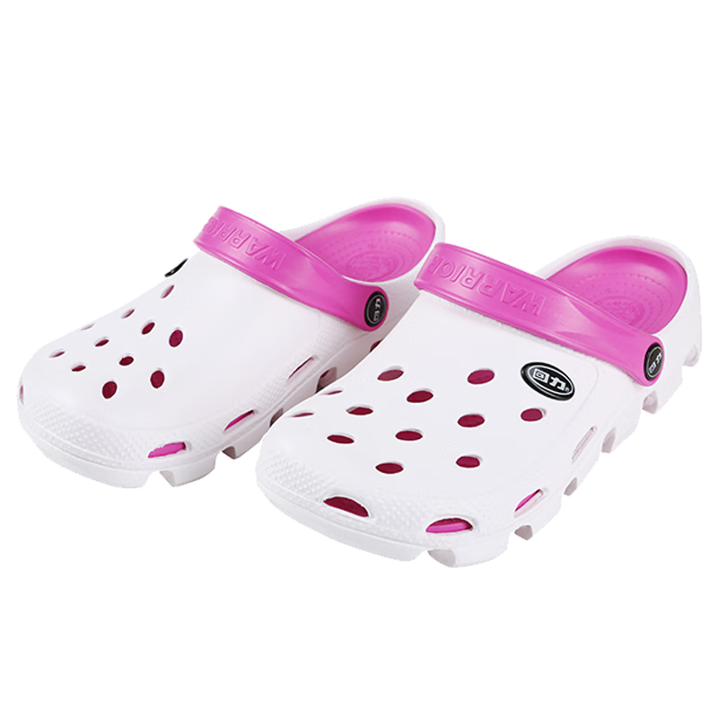 Huili Perforated Sandals for Women, Outdoor Travel Dual-Use Beach Shoes, Wear-Resistant Breathable Closed-Toe HL049 White Size 39