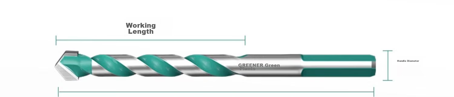 GREENER Ceramic Tile Drill Bit, Concrete Cement Marble Impact Drill Bit, Hand Electric Drill Alloy Bawang Drill, 2 Pieces Each of 6+8mm 18