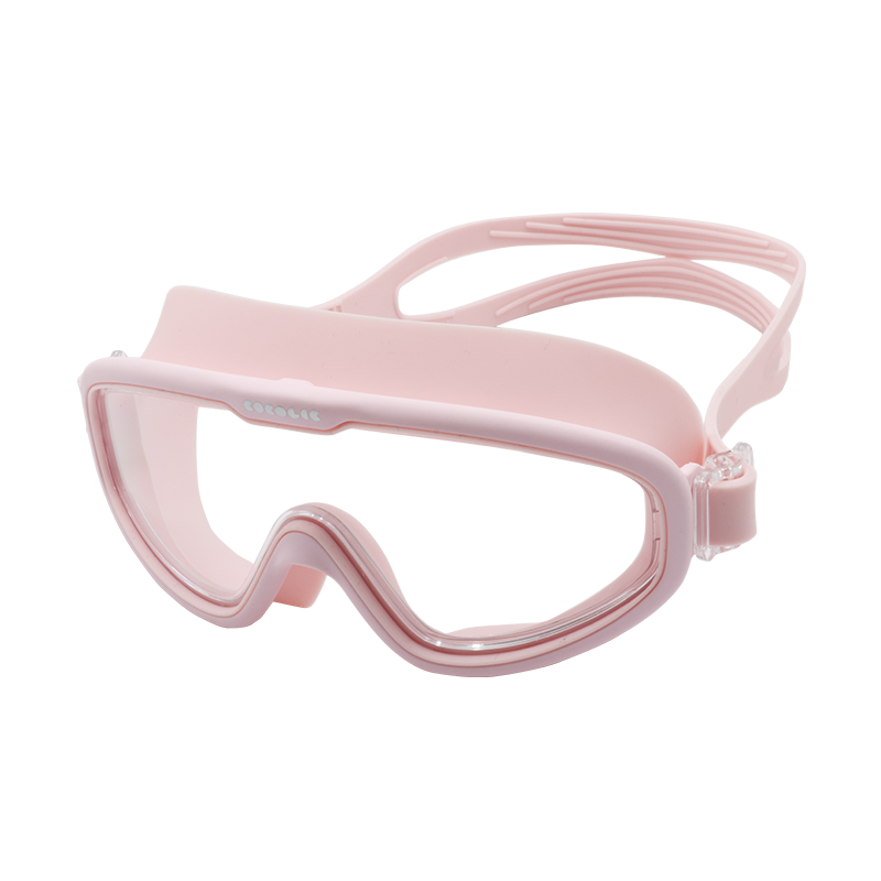 COCOLIC Children's Large Frame Swimming Goggles, Waterproof Anti-Fog HD Diving Equipment for Ages 3-12 CO-9100 PINK