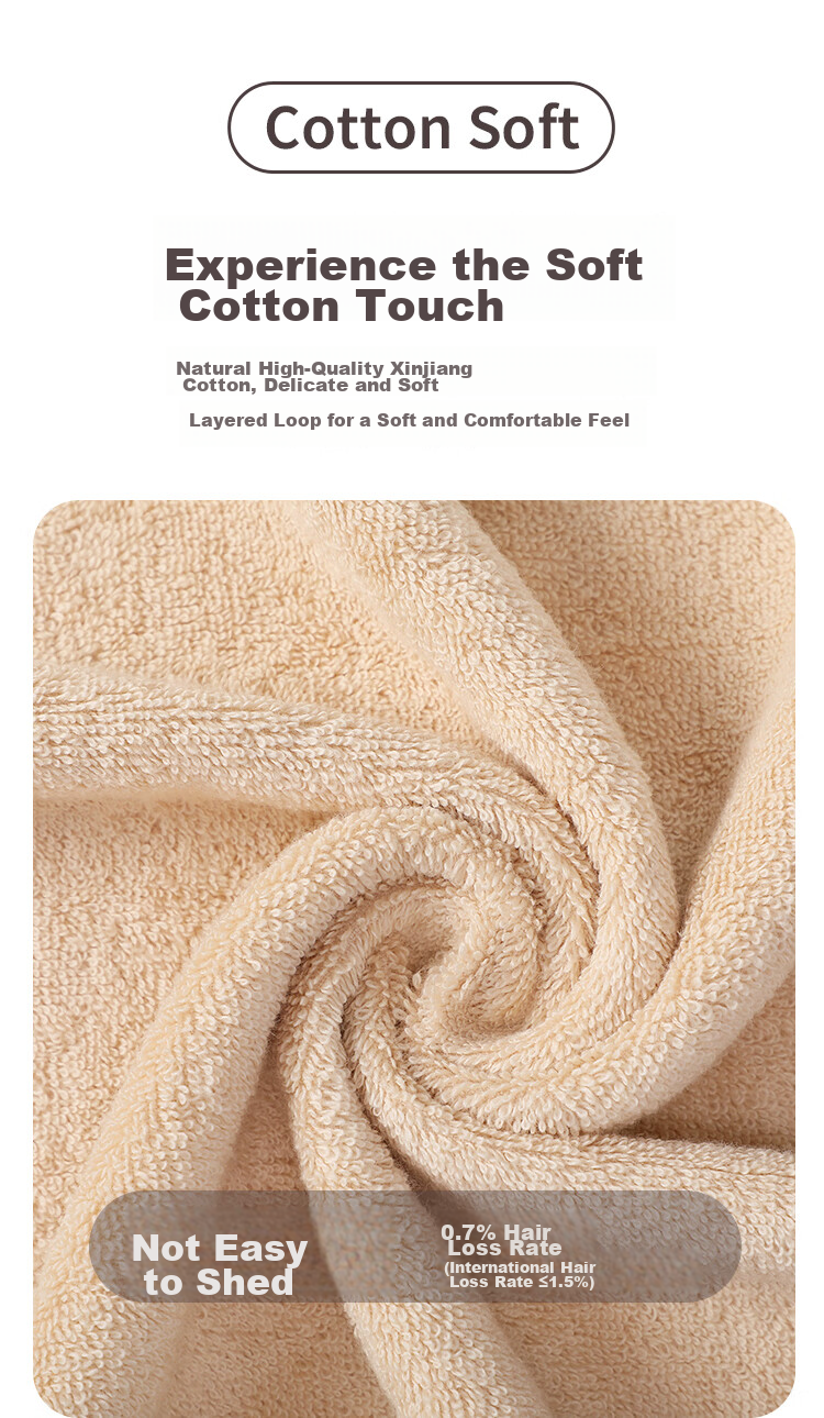 Grace Xinjiang Long-Staple Cotton Class A Antibacterial Towels, Set of 4, Pure Cotton Thickened Soft Face Towels, Absorbent Sports Face Wipes 3