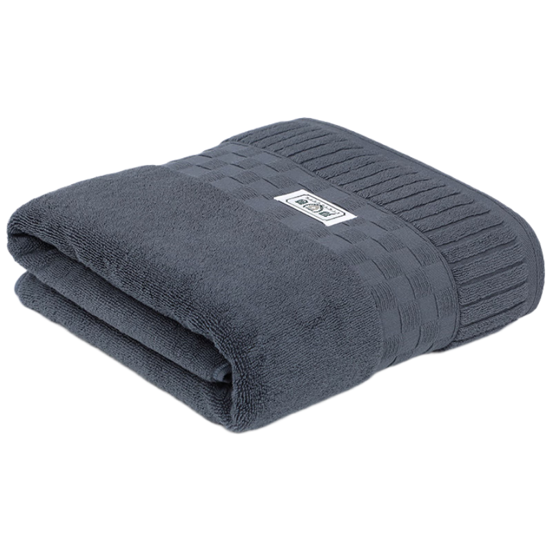 Grace 3A Grade Antibacterial Pure Cotton Bath Towel, Extra Large And Thick, Quick-Drying, Soft, Adult Bath Wrap, 600g, Gray Sports