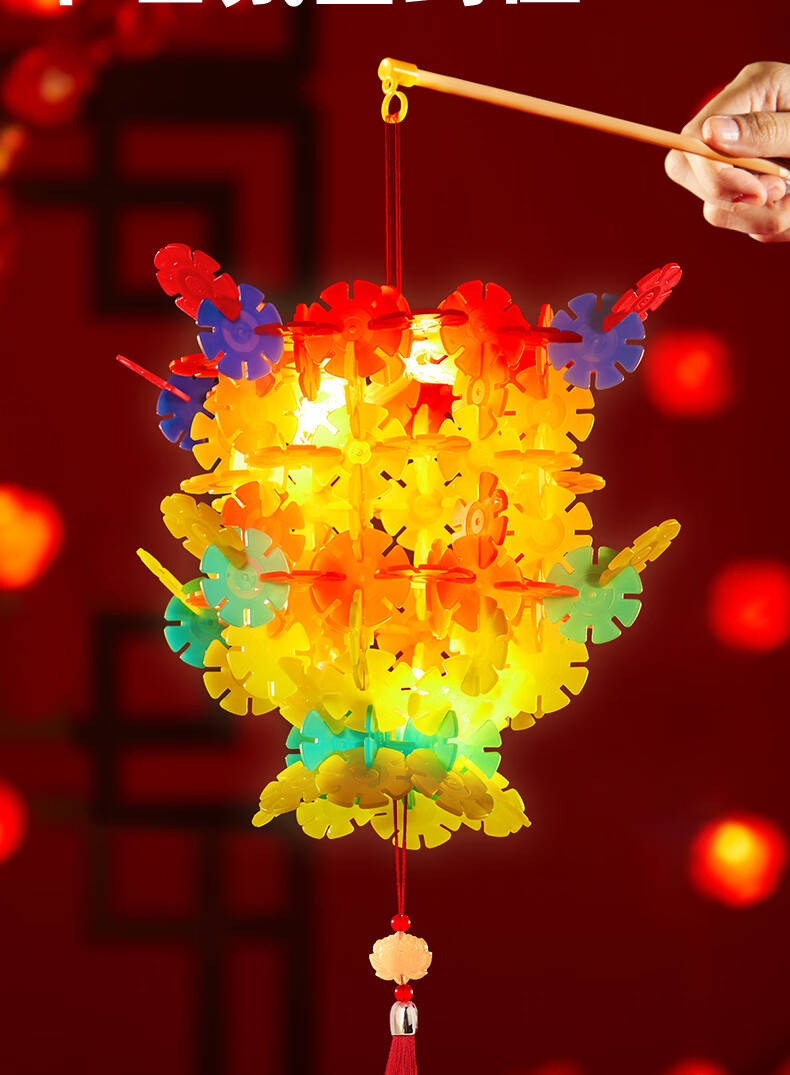 MiDeer Building Blocks, DIY Assembly Toy, Gift for Boys And Girls, Transparent Colorful Snowflake Pieces - 200pcs Children's Gift 14