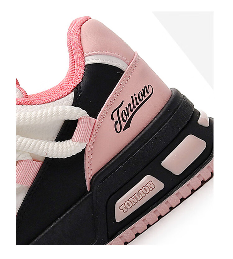 TonLion Women's Shoes, Spring And Summer 2026 Thick-Soled Sneakers, Ladies Casual Shoes, Versatile Sports Dad Shoes, White Black Pink, Size 37 10