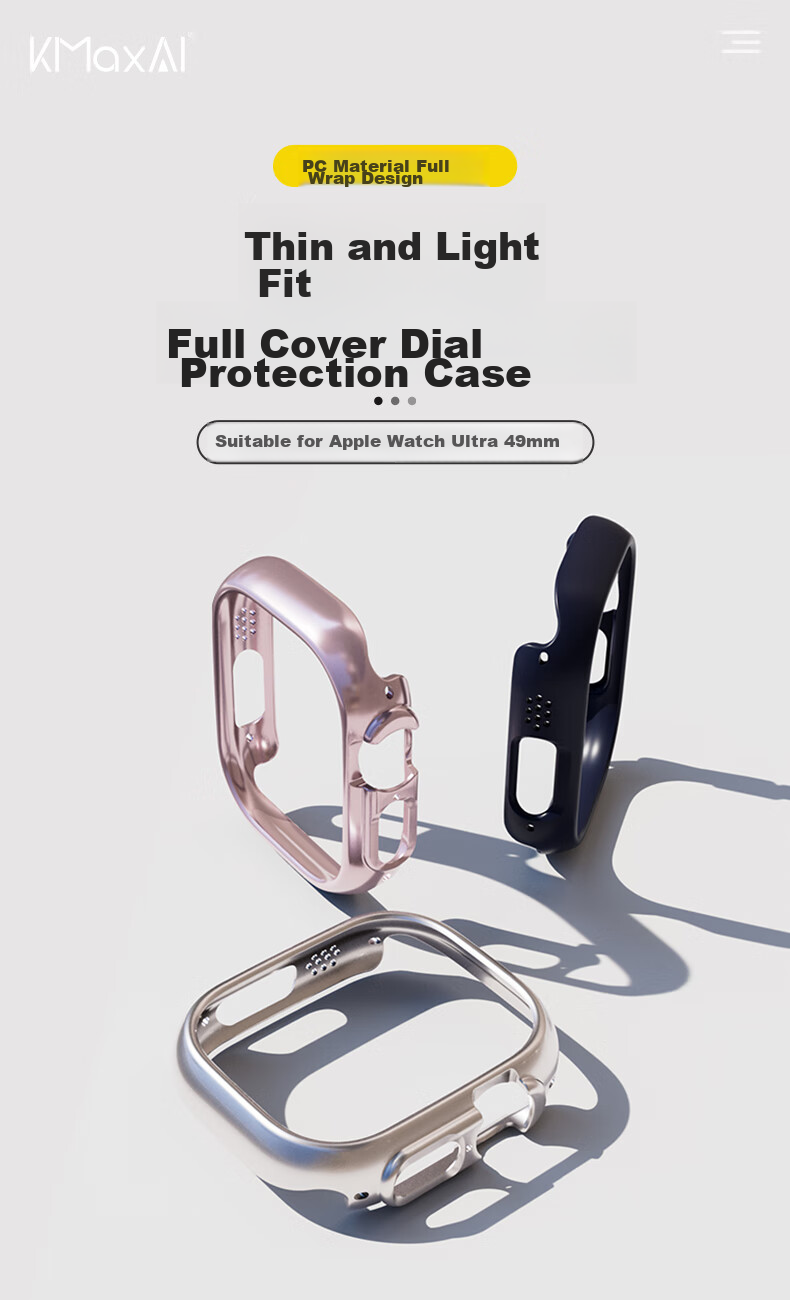 KMaxAI Compatible with Apple Watch Ultra 4 Case, Universal for 2nd And 3rd Generation Watch Cases, Apple Watch Ultra 4 Frame, IWatch 49mm Watch Protective Cover, Transparent 1