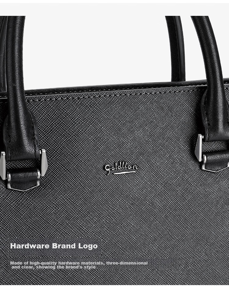Goldlion Briefcase, Business Handbag, Cowhide Men's Bag, Laptop Bag, Large Capacity Business Bag, Birthday Gift 14