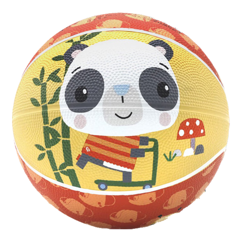 Fisher-Price Children's Toy Ball, 17cm, Rubber Ball, Pat Ball, Kindergarten Rubber Basketball, Panda Birthday Gift